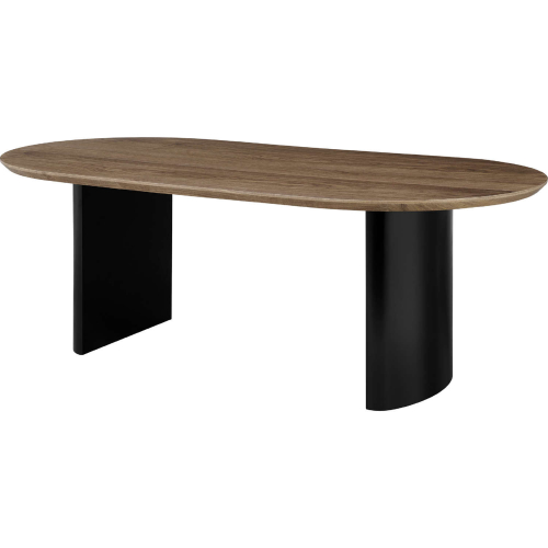 Conway 86.5" Oval Dining Table in Walnut Veneer & Black